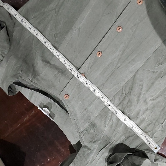 80s 90s VTG VINTAGE LONG DRESS W PUFF RUFFLE SLEEVES BUTTON DOWN STATEMENT RETRO - Picture 10 of 11